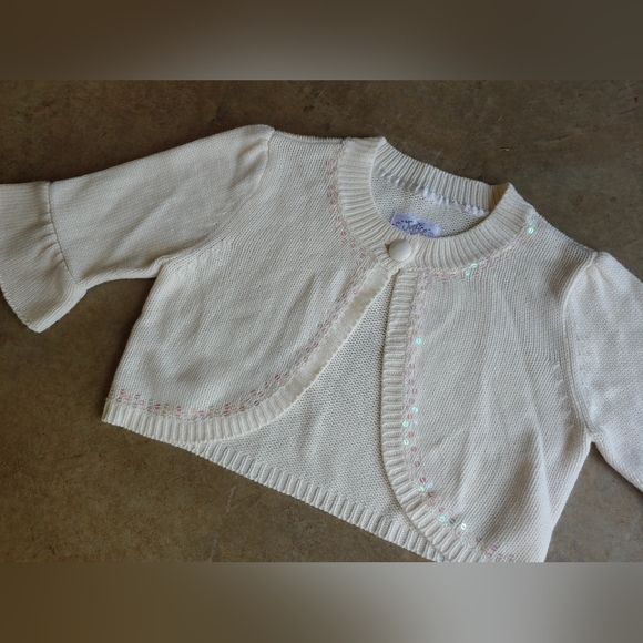 Vintage Justice Cream Sequins Cardigan - Picture 3 of 8